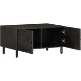 Maison Chic Klubska mizica - kavna mizica - Nizka mizica črna 80x50x40 cm trden mangov les, (21754434) Cene