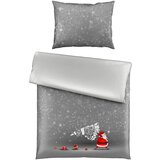 XMAS OBOJESTRANSKA POSTELJNINA Christmas Collection 140/200 cm saten siva Cene