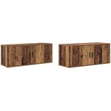  Zidni TV ormar set Zidne 2 pcs Staro drvo 100 x 34,5 x 40 cm | shoptok.hr