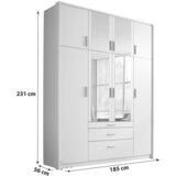 Rauch Möbel OMARA S KLASIČNIMI VRATI, prozorno, bela | Shoptok.si