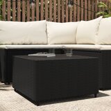 vidaXL Kvadratna vrtna klubska mizica črna 50x50x30 cm poli ratan Cene