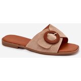 Boto Womens Flat Heeled Sandals With Buckle Beige Lanoni | ePonuda.com