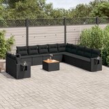  12-dijelni set vrtnih sofa od poliratana s jastucima crni | shoptok.hr