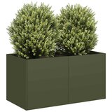 Maison Chic Cvetlični Lonec - Cvetlično korito Olive Green 80x40x40 cm Hladno valjano jeklo, (21789948) | Shoptok.si