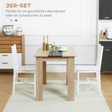  Set od 2 blagovaonske stolice kuhinjske stolice puno drvo 41 cm x 46 5 cm x 85 5 cm bijela | shoptok.hr