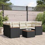  7-dijelni set vrtnih sofa od poliratana s jastucima crni | shoptok.hr