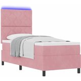  LED Box Spring Krevet s uzglavljem Ružičasta 80 x 200 cm Baršun | Eponuda.ba