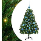 vidaXL Umjetno božićno drvce S LED lampica Zelena 120 cm PVC i metal | shoptok.hr