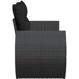  Vrtna sofa s jastucima za 2 osobe, crna, poli ratan | shoptok.hr