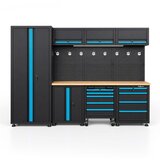 THUNDER Delavniško pohištvo HW-MW-158 260 cm z lesenim pultom, predali, omarami in LED osvetlitvijo, (5000488434) | Shoptok.si