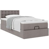 vidaXL Otomanski posteljni okvir z vzmetnico taupe 90x190 cm blago, (21610184) | Shoptok.si