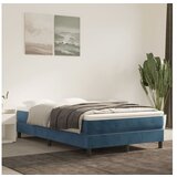 vidaXL Vzmetnica z žepkasto vzmetjo temno modra 120x210x20 cm žamet | Shoptok.si