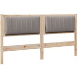 vidaXL tapecirano vzglavje rjava 160 cm masivna borovina in tkanina | Shoptok.si
