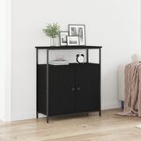 vidaXL Wall-Mounted Cabinet Crni hrast Šperploča, Metal Srednje Cijene