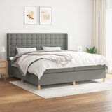 The Living Store Box spring postelja z vzmetnico temno siva 200x200 cm blago - Box Spring Postelja, (21518171) | Shoptok.si