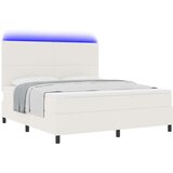  LED Box Spring Krevet s uzglavljem Krema i bijela 180 x 200 cm | shoptok.hr