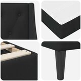  Okvir kreveta s madracem Zidne s uzglavljem 2 pcs Crna Baršun - Crna 100 x 200 cm | shoptok.hr