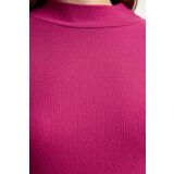 Trendyol Pink Fitted High Neck Long Sleeve Ribbed Stretchy Knitted Blouse | shoptok.hr