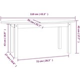  Stolić za kavu boja meda 110 x 55 x 45 cm od masivne borovine | shoptok.hr