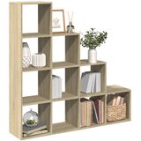  Pregrada/regal za knjige 4 razina hrast 131,5x29x131,5cm drveni | shoptok.hr