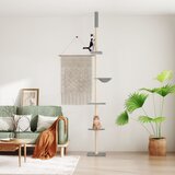 vidaXL Penjalica za mačke od poda do stropa svjetlosiva 263,5-289,5 cm | shoptok.hr