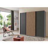 MID.YOU omara z drsnimi vrati, barve grafita, barve hrasta | Shoptok.si