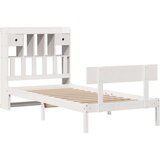 vidaXL Krevet s regalom za knjige bez madraca bijeli 75x190cm borovina | shoptok.hr