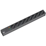 19'' 2m 8x Schuko H05VV-F 3G 1.50mm² power extension 8 AC outlet(s) Black
