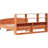  Knjižna postelja brez vzmetnice vošč. rjava 200x200 cm borovina, (21608008) | Shoptok.si