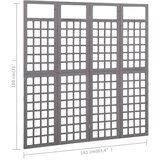 Sobna pregrada / rešetka s 3 panela od jelovine siva 161x180 cm | Eponuda.com