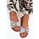 Boto Women's Slippers With Buckle On Cork Platform Blue Zavira | Shoptok.si