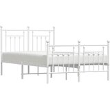  Metalni okvir kreveta uzglavlje i podnožje bijeli 120x200 cm | shoptok.hr