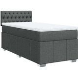 vidaXL Box spring postelja z vzmetnico temno siva 90x190 cm blago | Shoptok.si