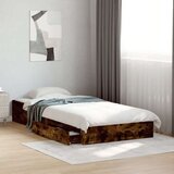 vidaXL Posteljni okvir s predali dimljen hrast 90x200 cm inž. les | Shoptok.si