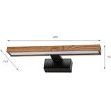  Brilagi-LED kupatilsko osvetljenje za ogledalo WOODY MIRROR 3u1 LED/8W/230V 40 cm IP44 crna/hrast | Eponuda.com