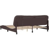  Okvir kreveta s LED svjetlima tamnosmeđi 200x200 cm od tkanine | shoptok.hr