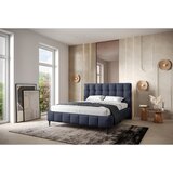 MID.YOU OBLAZINJENA POSTELJA 160 cm x 200 cm , tekstil, leseni material temno modra | Shoptok.si