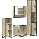  4-dijelni set kupaonskog namještaja boja hrasta sonome drveni | shoptok.hr