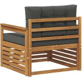  Set vanjskih sofa Čvrsto drvo akacije i poliester Prirodna - Prirodno i antracit Otvoreni okvir | shoptok.hr