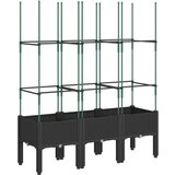  Vrtna sadilica s rešetkom crna 120 x 40 x 142 5 cm PP | shoptok.hr