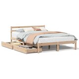 vidaXL Okvir kreveta bez madraca 135 x 190 cm od masivne borovine | shoptok.hr