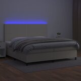  box spring s madracem LED krem 200x200cm od umjetne kože | shoptok.hr