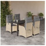 vidaXL 5-dijelni vrtni blagovaonski set od poliratana s jastucima bež | shoptok.hr