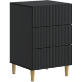 vidaXL Noćni ormar s ladicama Crna 43 x 41 x 66 5 cm Konstruirano drvo - Crna | shoptok.hr