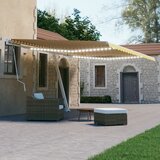 vidaXL Ročno zložljiva tenda z LED lučkami 600x300 cm rumena in bela Cene
