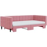  Dnevni krevet na razvlačenje ružičasti 100 x 200 cm baršunasti | shoptok.hr