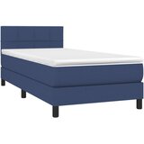  Krevet s oprugama i madracem plavi 100 x 200 cm od tkanine | shoptok.hr