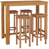  5-dijelni vrtni barski set od masivnog bagremovog drva Smeđa 120 cm table length | shoptok.hr