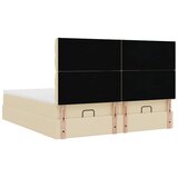  Otomanski okvir kreveta s madracima krem 160x200cm od tkanine | shoptok.hr