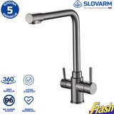 Slovarm slavina za sudoperu grey inox 2u1 - standardna i filtrirana voda Cene